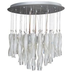 Venini Murano Ribbon Glass Light Pendent