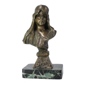 Emmanuel Villanis (French, 1858–1914) "Bohemienne" Bronze Bust