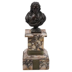 19th Cent. French Bronze Of John Milton, Marked