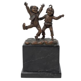 R. Hobold (German, Early 20th c.) Max and Moritz Bronze Sculpture