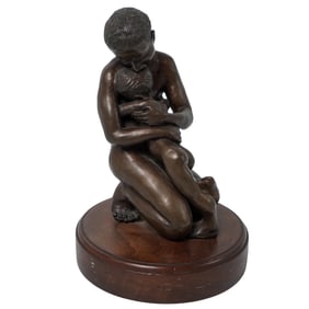 Father and Child Bronze Sculpture