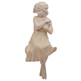 Italian Alabaster Sculpture of a Girl