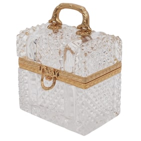 French Ormolu and Cut Crystal Dresser Box