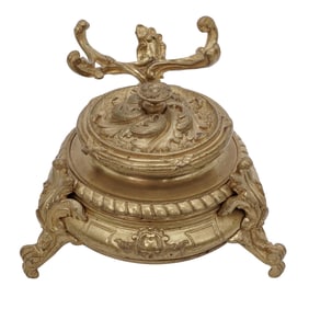 Antique French Rococo Gilded Bronze Inkwell