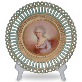 Royal Vienna Porcelain Reticulated Portrait Plate
