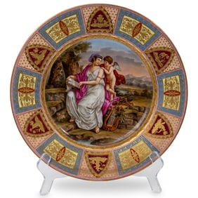Royal Vienna "Sappho" Gilt Porcelain Portrait Plate