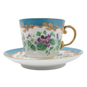 Alexander II Period Imperial Porcelain Factory Teacup and Saucer