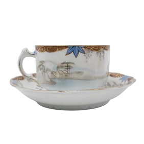 Gardner Imperial Russian Porcelain Teacup and Saucer