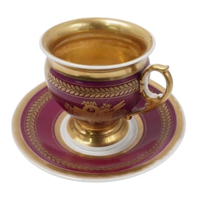 Antique Porcelain German Cup and Saucer