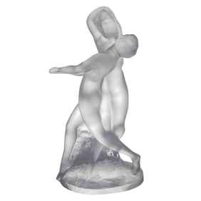 Lalique Crystal "Deux Danseuses" Two Dancers Sculpture