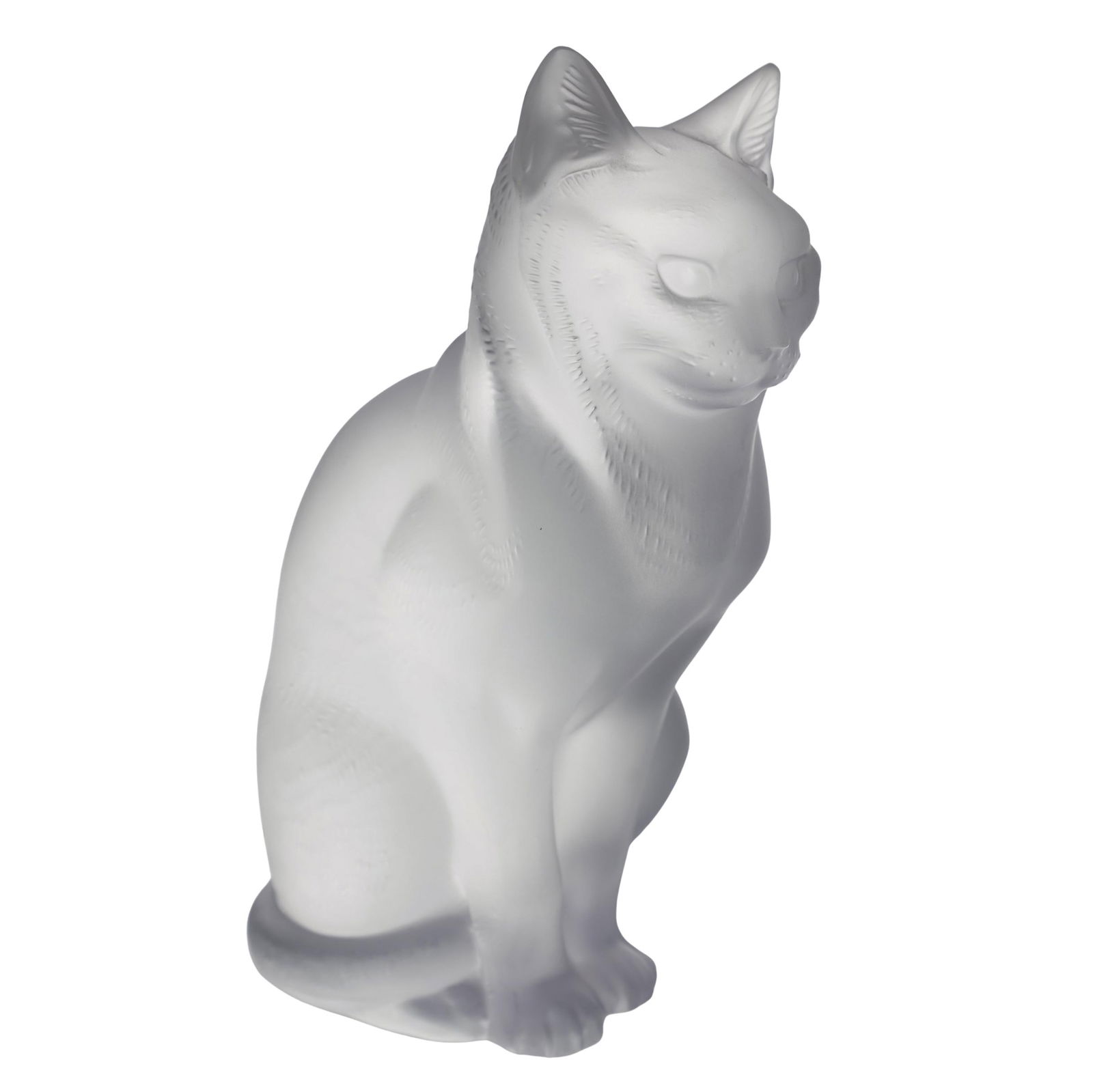 Lalique Crystal "Chat Assis" Cat Figurine (1 of 8)