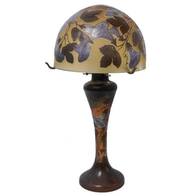 Gallé Cameo Glass Mushroom Table Lamp