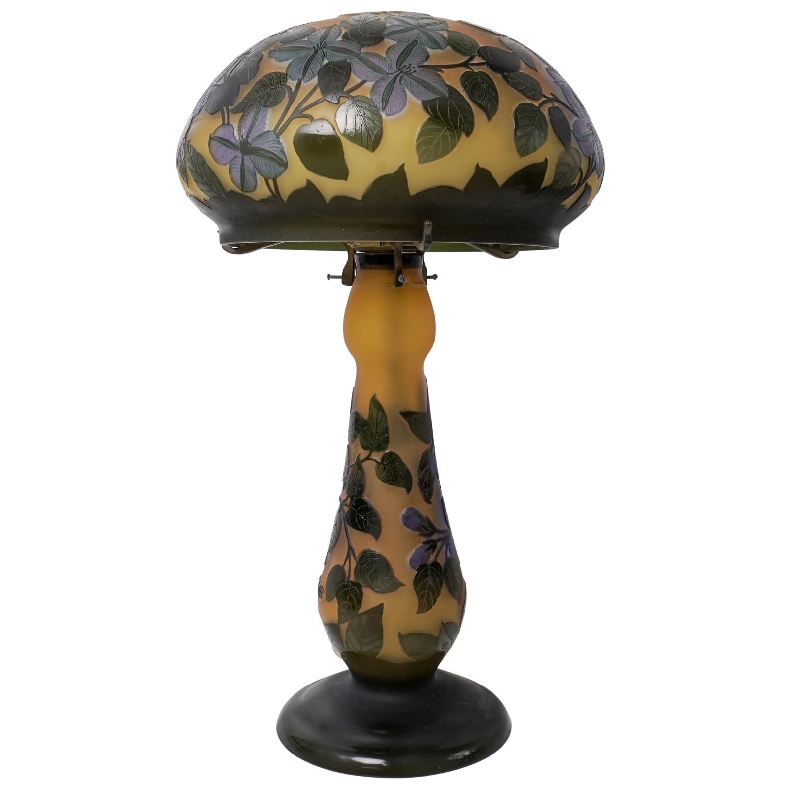Large Gallé Style Cameo Glass Mushroom Lamp (1 of 17)
