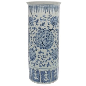 Antique hinese Blue & White Porcelain Umbrella Stand