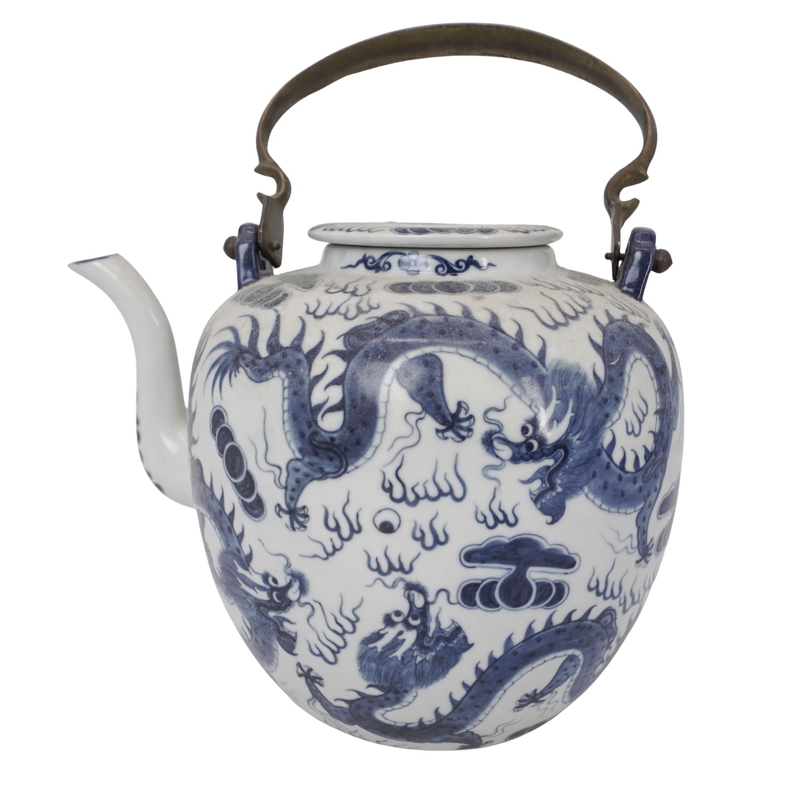 Antique Chinese Blue and White Porcelain Tea Pot (1 of 6)