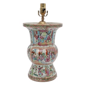 Chinese Famille Rose Porcelain Converted Lamp