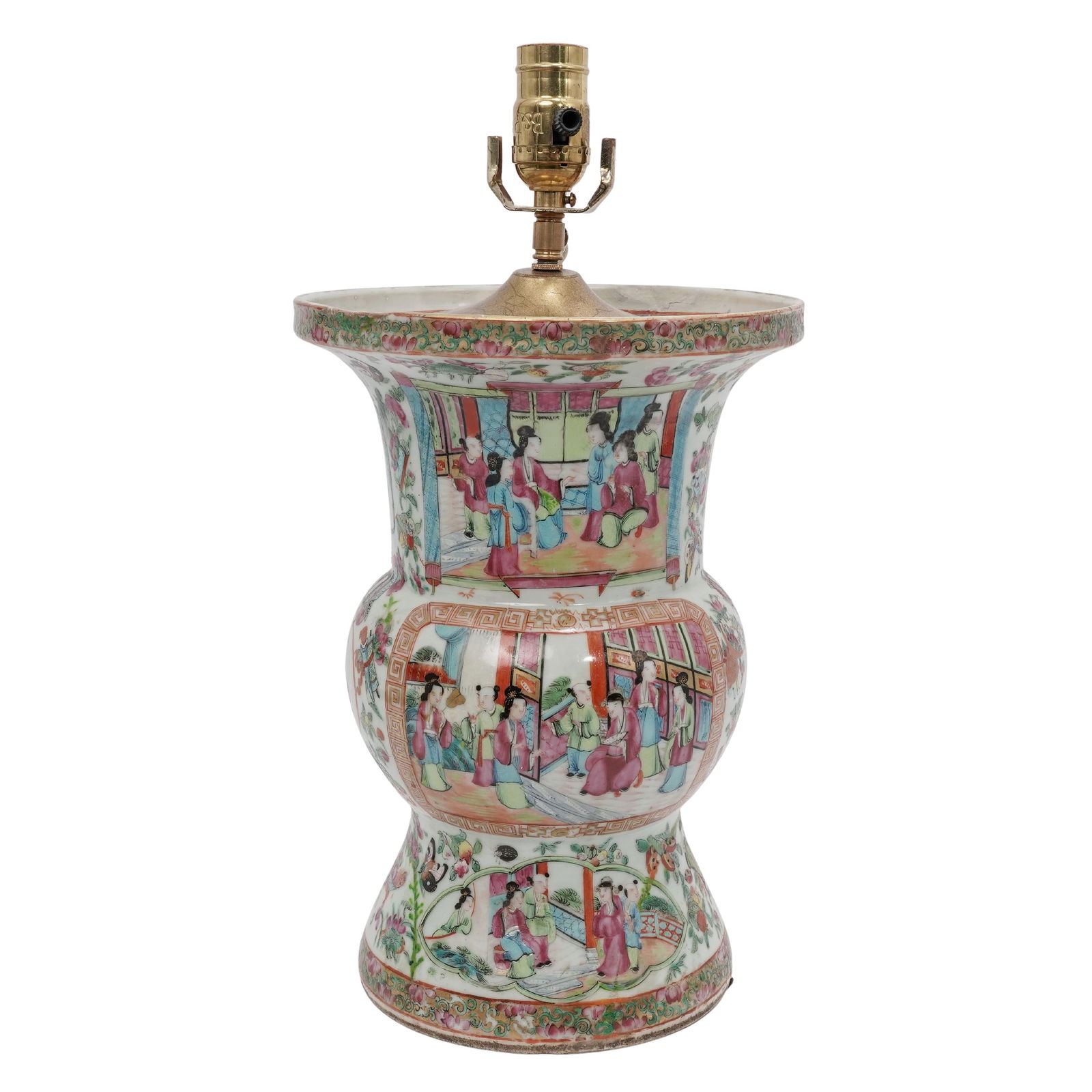 Chinese Famille Rose Porcelain Converted Lamp (1 of 9)