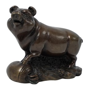 Feng Shui Bronze Zodiac Pig Figurine