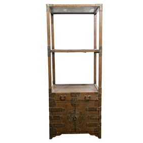 Chinese Faux Shagreen Tiered Etagere