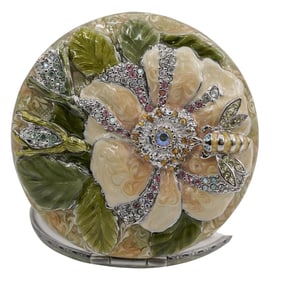 Hand Signed Jay Strongwater Bejeweled & Enamel Compact