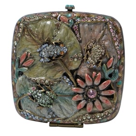 Hand Signed Jay Strongwater Jeweled & Enamel Compact