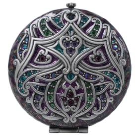 Hand Signed Jay Strongwater Jeweled & Enamel Compact