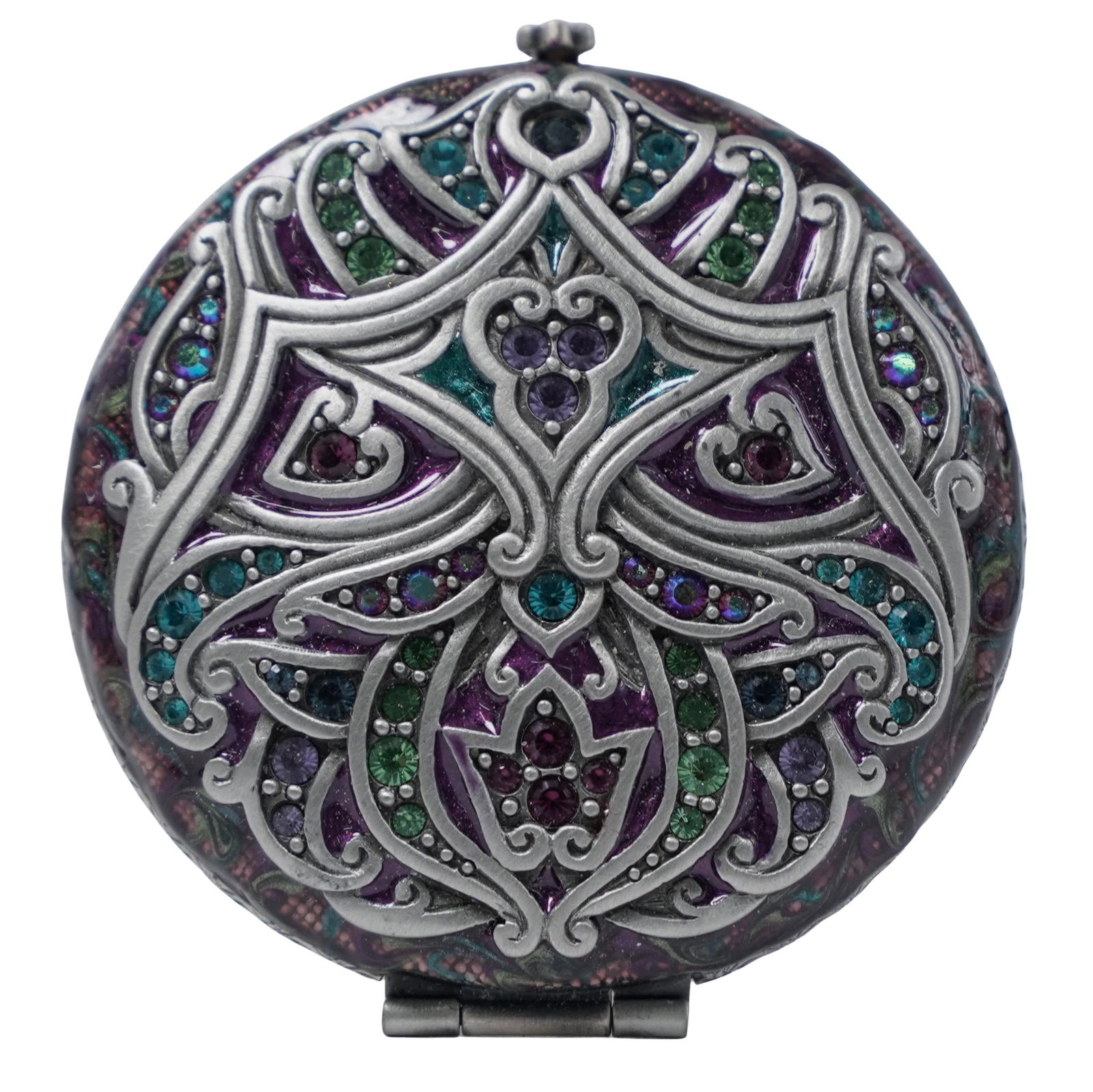 Hand Signed Jay Strongwater Jeweled & Enamel Compact (1 of 6)