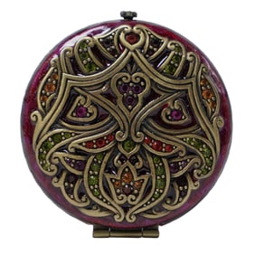 Hand Signed Jay Strongwater Jeweled & Enamel Compact