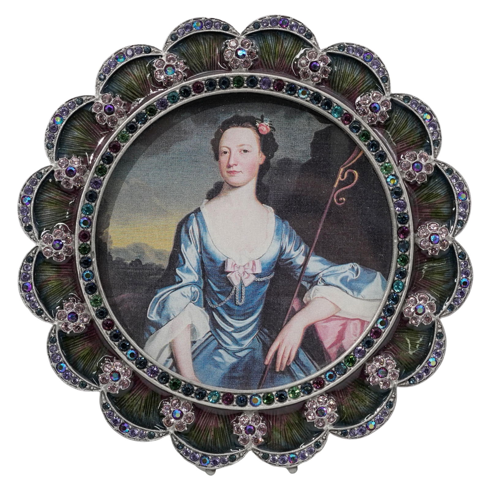 Signed Jay Strongwater Enameled Jeweled Picture Frame (1 of 5)