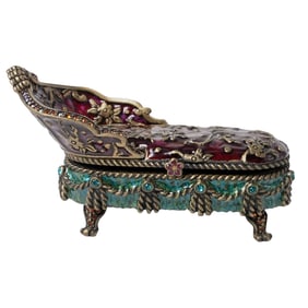 Jay Strongwater Chaise Lounge Enamel Trinket Box