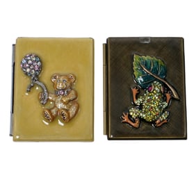 (2 Pc) Jay Strongwater Enamel Folding Frames W/ Box