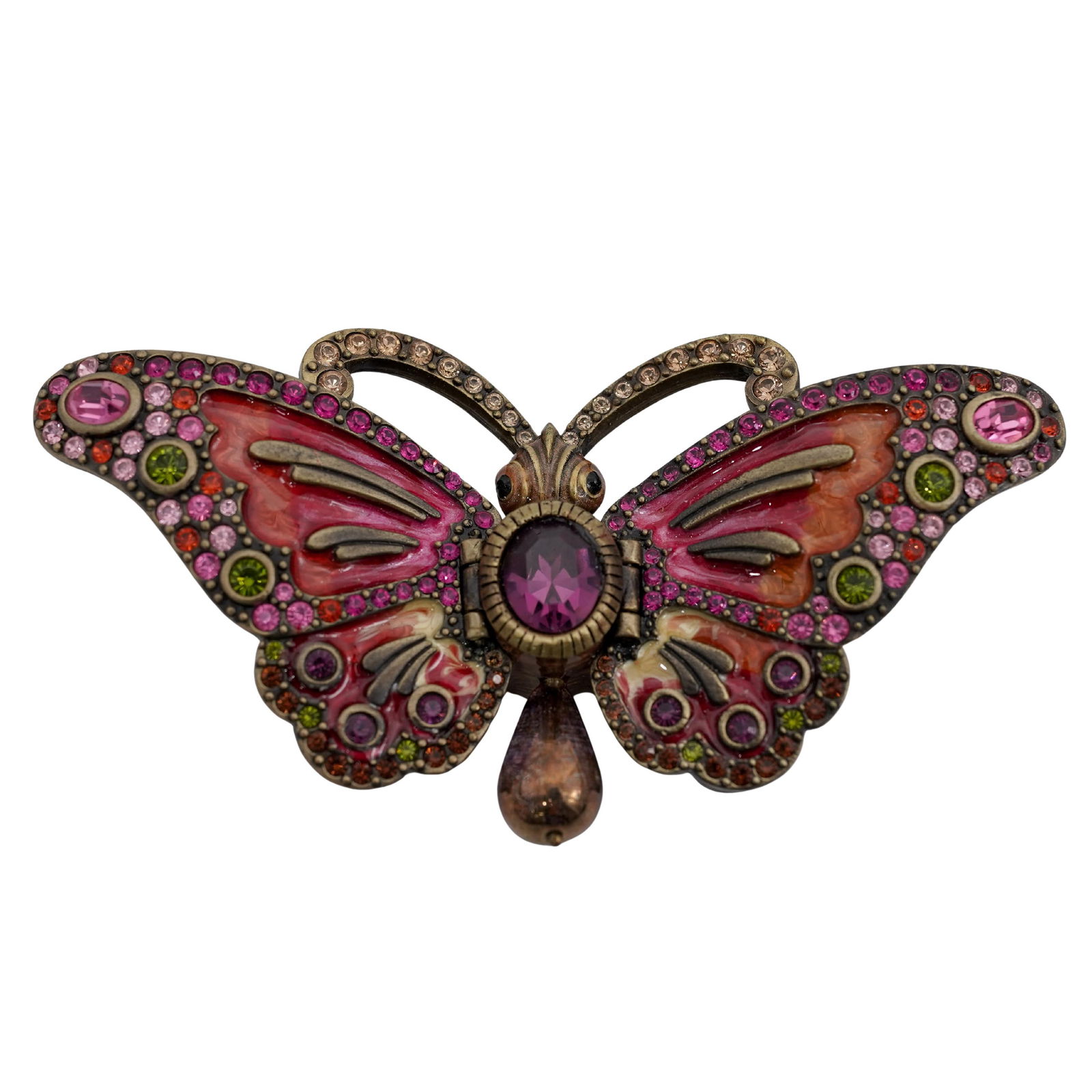 Jay Strongwater Double Lidded Jeweled & Enamel Butterfly Trinket Box (1 of 8)