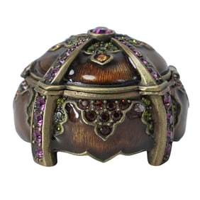 Jay Strongwater Enamel & Jeweled Trinket Box