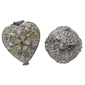 (2 Pc) Jay Strongwater Enamel Trinket Boxes