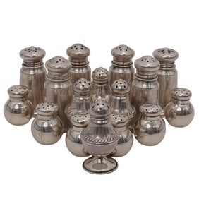(16 pcs) Assorted American Sterling Silver Salt & Pepper Shakers
