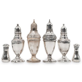 6pcs Sterling Silver hallmarked Salt and Pepper shakers