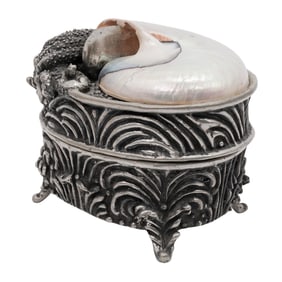 Lazaro Diaz Silvered and Nautilus Shell Box