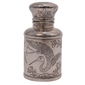 English Sterling Silver Engraved Perfume Bottle