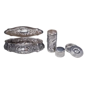 (3 pcs) Antique Sterling Silver Boxes