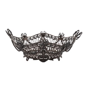 Antique English Sterling Silver Reticulated Basket