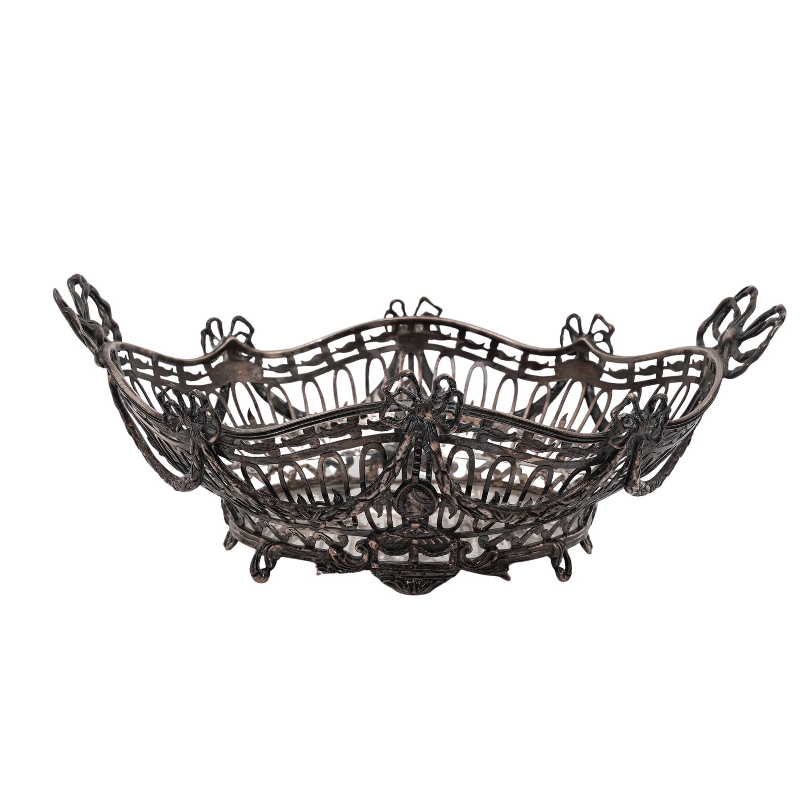 Antique English Sterling Silver Reticulated Basket (1 of 8)