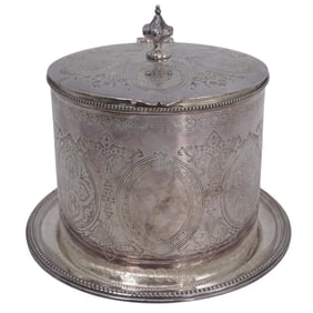 Antique Silver Plated Biscuit Barrel