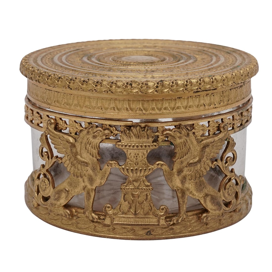 Antique Grand Tour Gilt Brass Mounted Glass Jar (1 of 6)