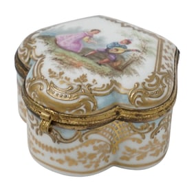 Meissen Hand-Painted and Gilded Porcelain Trinket Box