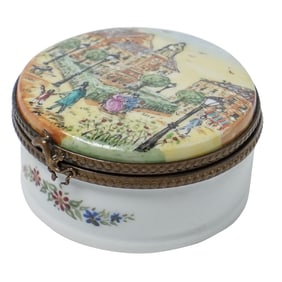 Vintage Hand-Painted Porcelain Trinket Box
