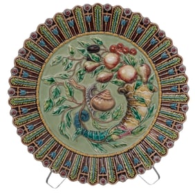Monumental Austrian Majolica Wall Charger