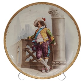Montereau Large wall Porcelain Portrait Charger, signed J.B.