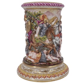 Capodimonte Deep Relief Porcelain Vase