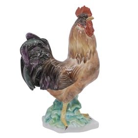Large Herend Hungarian Porcelain Rooster figurine