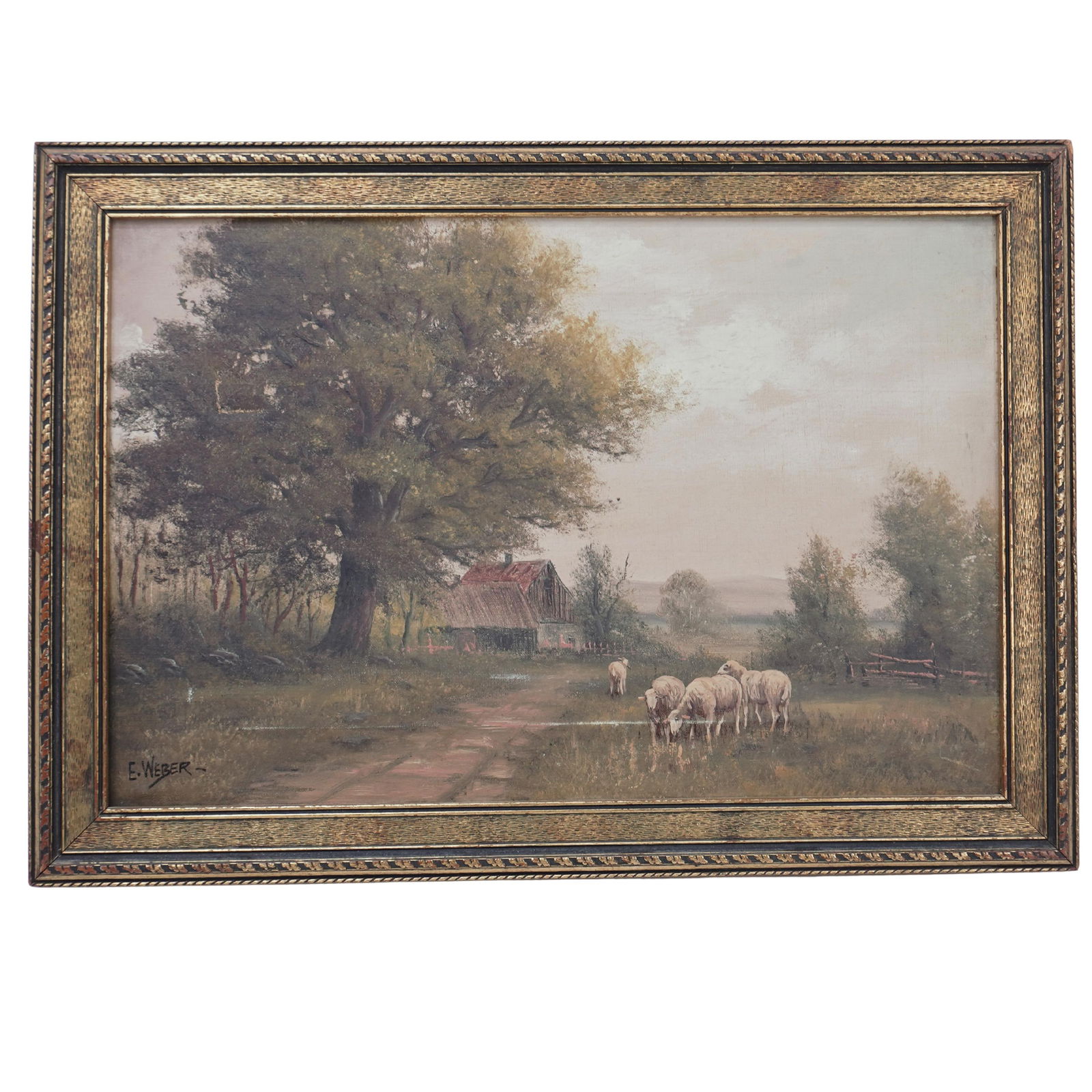 E. Weber Pastoral Sheep Oil on Canvas (1 of 6)